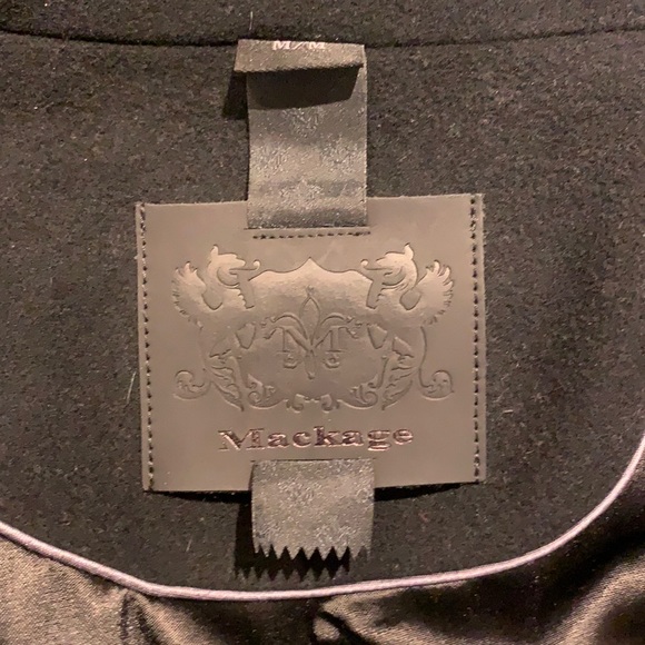 Mackage Women’s Funnel Neck Wool Cashmere Blend with Leather Trim - medium - Picture 4 of 10